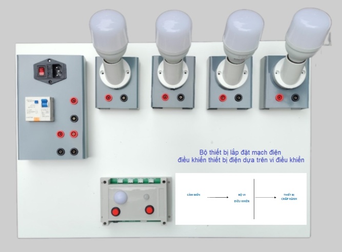 Bộ thiết bị lắp đặt mạch điện điều khiển thiết bị điện dựa trên vi điều khiển